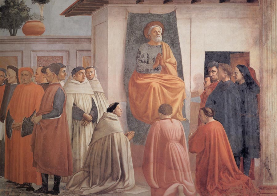 Fra Filippo Lippi Masaccio,St Peter Enthroned with Kneeling Carmelites and Others